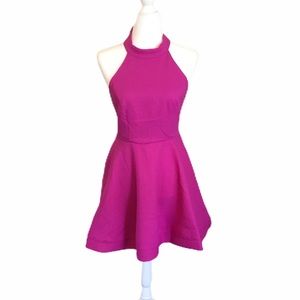 NWT Xtaren Fuchsia Halter Fit & Flair Dress M Y2K Closeout Price